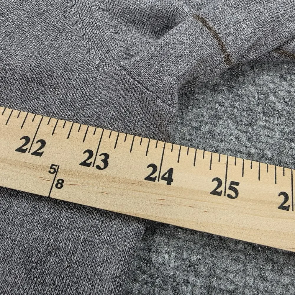Banana Republic Sweater Mens XL Gray Stripe V Neck Silk Cashmere Knit Pullover
